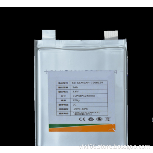 longlife lithium iron phosphate battery 7268124-5AH,can be customized,for solar cell,wind power,heat power etc.